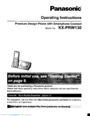Panasonic KX-PRW130 Operating Instructions Manual