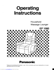 Panasonic EP 1000 Operating Instructions Manual