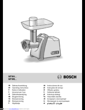 Bosch MFW4 Series Operating Instructions Manual