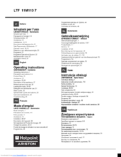 Hotpoint Ariston LTF 11M132 Operating Instructions Manual