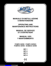 Aqua HC 2 Operating And Maintenance Instructions Manual