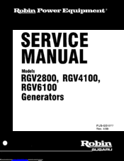ROBIN POWER RGV6100 Service Manual