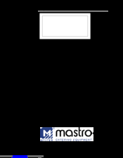 mastro ACE0005 Installation, Operating And Maintenance Instructions