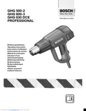 Bosch GHG 630 DCE Professional Operating Instructions Manual