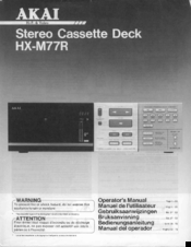 Akai HX-M77R Operator's Manual