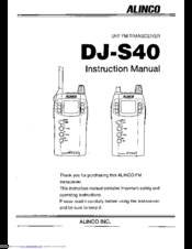 Alinco DJ-S40 Instruction Manual