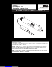 Cuno CFSUV-5 Installation And Operating Instructions Manual