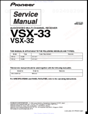 Pioneer Elite VSX-33 Service Manual