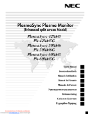 NEC PlasmaSync 42XM5 PX-42XM5G User Manual