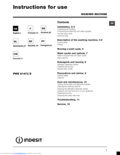 Indesit PWE 81472 S Instructions For Use Manual