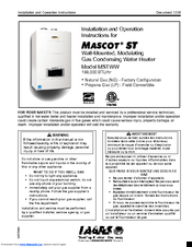 MASCOT MSTWW Installation And Operation Instructions Manual