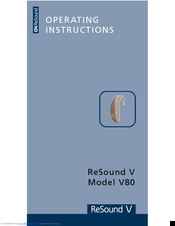 GN Resound V80 Operating Instructions Manual