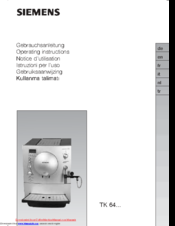 Siemens TK 64 Series Operating Manual