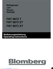 Blomberg FNT 9672 XT Operating Instructions Manual