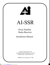 AI AI-SSR Installation Manual