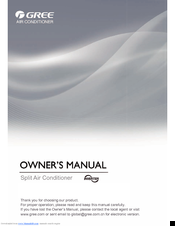 Gree GWH09QB-K3DNC2G/I Owner's Manual