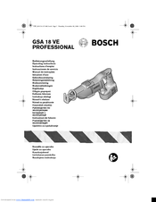 Bosch GSA 18 VE Operating Instructions Manual