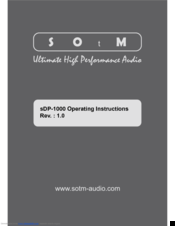 SOtM sDP-1000 Operating Instructions Manual