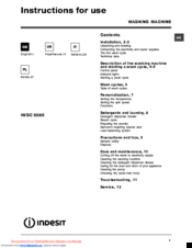Indesit IWSC 5085 Instructions For Use Manual