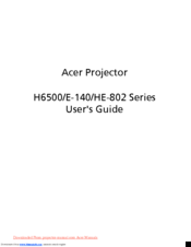 Acer H6500 Series User Manual