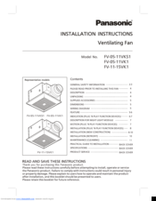 Panasonic FV-05-11VK1 Manuals | ManualsLib
