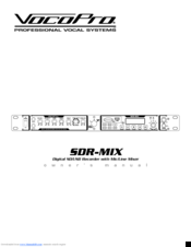 VocoPro SDR-MIX Owner's Manual