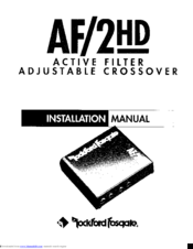 Rockford Fosgate AF/2HD Installation Manual