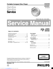 Philips Jogproof AX2301 Service Manual