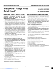 NuTone QT20000 Installation Instructions Manual