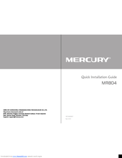 Mercury MR804 Quick Installation Manual