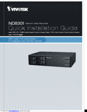 Vivotek ND8301 Quick Installation Manual