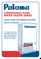 Paloma PH-246CWHA Owner's Manual And Installation Instructions