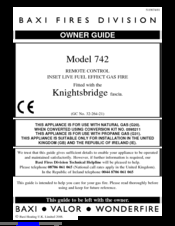 Baxi Fires Division 742 Knightsbridge Owner's Manual