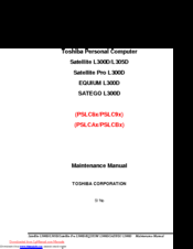 Toshiba EQUIUM L300D Maintenance Manual