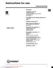 Indesit PWE 8168 S Instructions For Use Manual