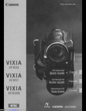 Canon VIXIA HF M30 Quick Manual