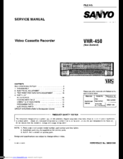 Sanyo VHR-450 Service Manual