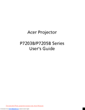 Acer P7203B Series User Manual