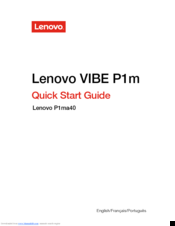 Lenovo VIBE P1m SERIES Quick Start Manual