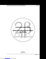 2PrintBeta Beta Prusa Standard Assembly Instructions Manual