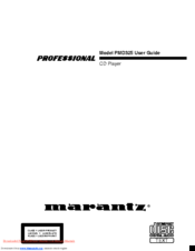 Marantz Professional PMD325 User Manual