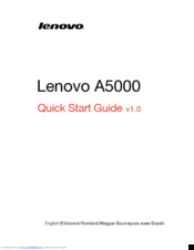Lenovo A5000 Quick Start Manual