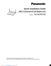 Panasonic KX-NCP0158CE Quick Installation Manual