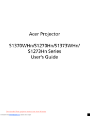 Acer X1170N series User Manual