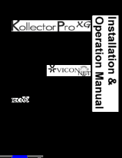 Vicon KollectorPro XG Installation & Operation Manual
