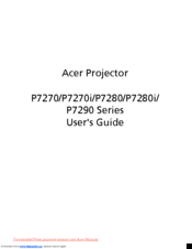 Acer P7270 Series User Manual