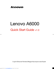 Lenovo A6000 Quick Start Manual