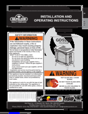 Napoleon Bayfield GDS25 Installation And Operating Instructions Manual