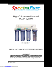 SpectraPure CR-RODI-90-10 Installation And Operating Manual