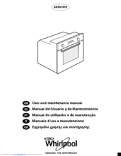 Whirlpool AKZM 835 User And Maintenance Manual